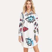 Shein Abstract Print Shirt Dress