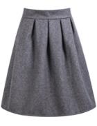 Shein Grey High Waist Pleated Skirt