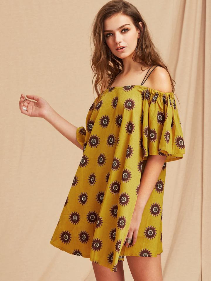 Shein Flower Print Shift Dress
