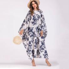 Shein Batwing Sleeve Porcelain Longline Dress
