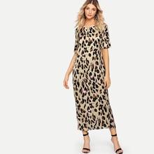 Shein Leopard Print Longline Dress