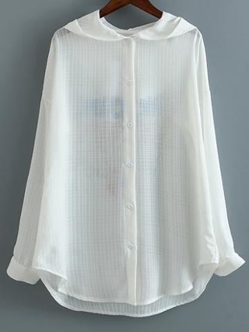 Shein White Plaids Letters Print Back Hooded Sunscreen Outerwear