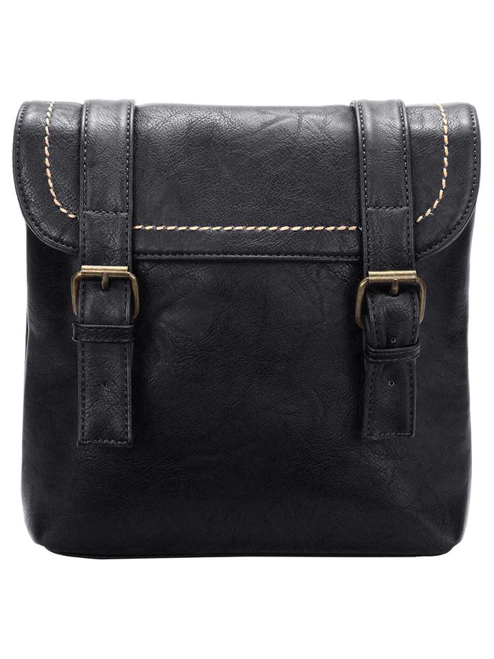 Shein Black Buckle Magnetic Pu Satchel Bag