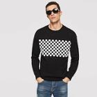 Shein Men Solid Gingham Print Sweatshirt