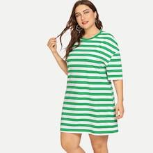 Shein Plus Striped Tunic Dress