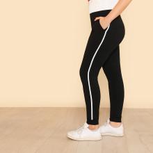 Shein Plus Contrast Binding Side Leggings
