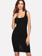 Shein Scoop Neck Form Fitting Pencil Dress