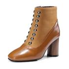 Shein Studded Decor Chunky Heeled Boots