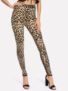 Shein Leopard Print Skinny Leggings