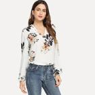 Shein V Neck Floral Print Top