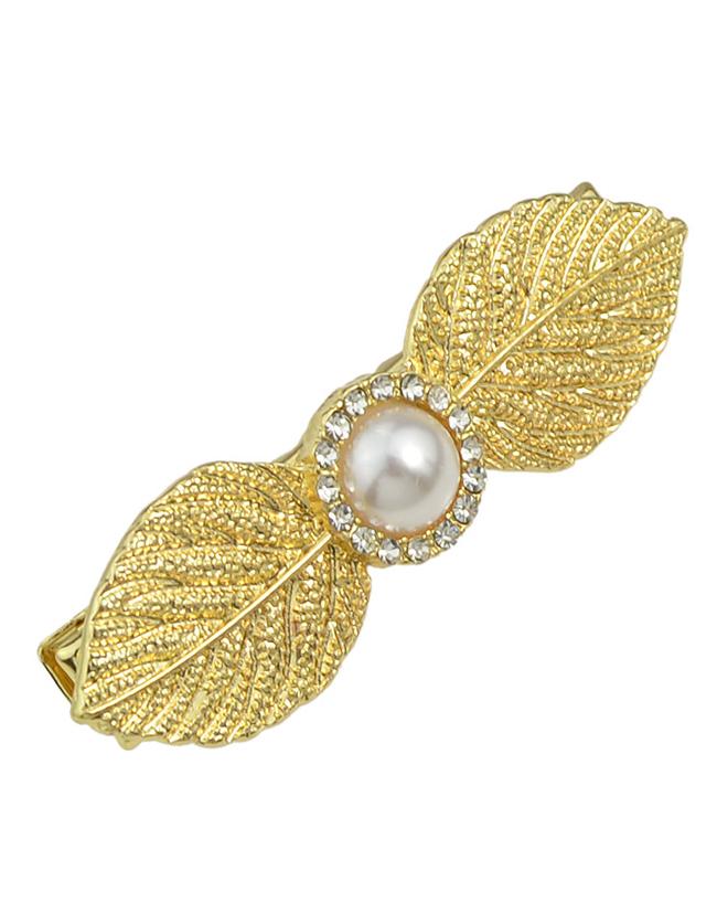 Shein Pearl Leaf Shape Hair Clip