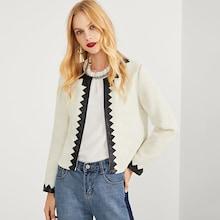 Shein Contrast Trim Solid Coat