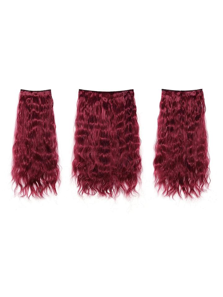 Shein Burgundy Clip In Curly Hair Extension 3pcs