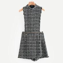 Shein Mock Neck Tweed Jumpsuit