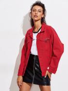 Shein O-ring Detail Destructed Denim Jacket