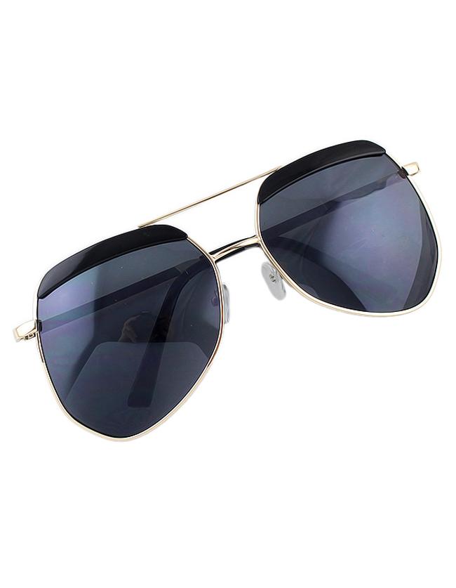 Shein Lady Oversized Gold Fashionable Sunglasses