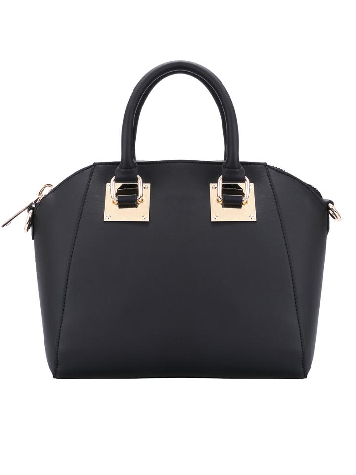 Shein Black Casual Zipper Pu Tote Bag
