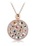 Shein Multicolor Crystal Round Chain Necklace