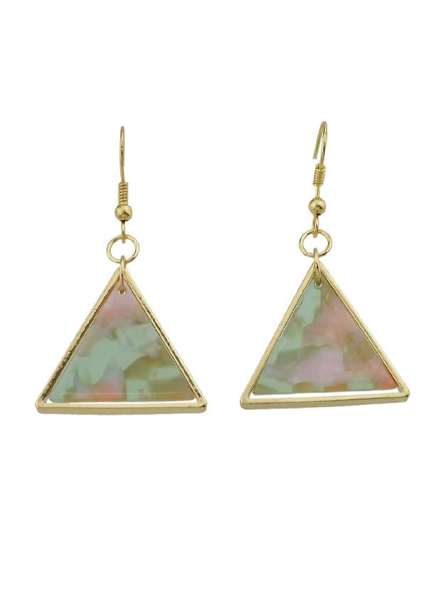 Shein Green Acrylic Triangle Drop Earrings Brincos For Women