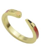Shein Red Enamel Thin Cuff Rings