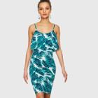 Shein Jungle Leaf Print Double Layer Cami Dress