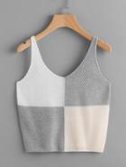 Shein Color Block Knit Tank Top