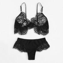 Shein Plus Eyelash Lace Lingerie Set