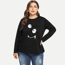 Shein Plus Facing Print Front Pullover