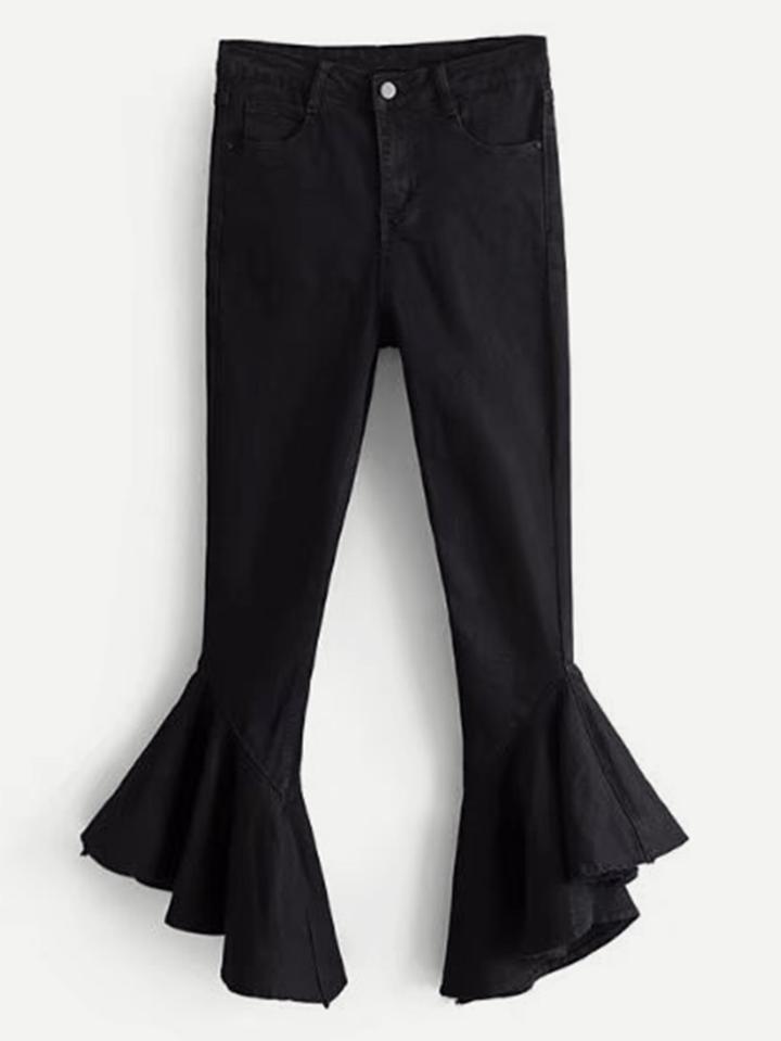 Shein Ruffle Hem Skinny Jeans