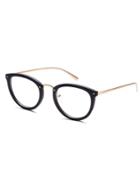 Shein Shiny Black Frame Gold Arm Glasses