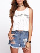 Shein Star And Letter Print Tank Top
