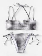 Shein Tie Side Gingham Bikini Set