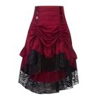 Shein 50s Contrast Lace Dip Hem Skirt