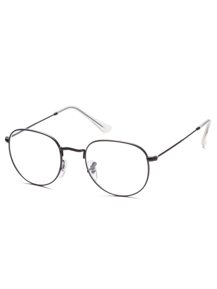 Shein Black Thin Frame Clear Lens Glasses