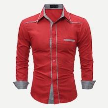 Shein Men Contrast Plaid Curved Hem Shirt