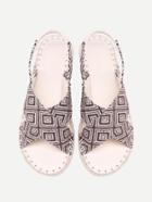 Shein Geometric Print Woven Flat Sandals