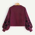 Shein Floral Embroidered Bishop Sleeve Jumper