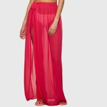 Shein Slit Side Semi Sheer Knot Cover Up Skirt