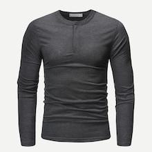 Shein Men Solid Half Placket Tee