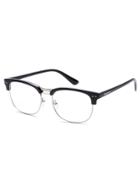 Shein Black Open Frame Silver Trim Glasses