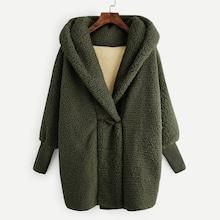 Shein Faux Fur Hooded Teddy Coat