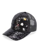 Shein Pineapple And Cat Detail Sequin Baseball Cap