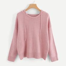 Shein Drop Shoulder Drawstring Hoodie Jumper