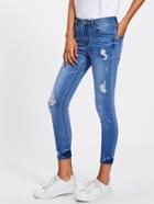 Shein Bleach Wash Rips Detail Jeans