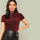 Shein Exposed O-ring Front Glitter Top