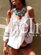 Shein White Long Sleeve Off The Shoulder With Lace Blouse