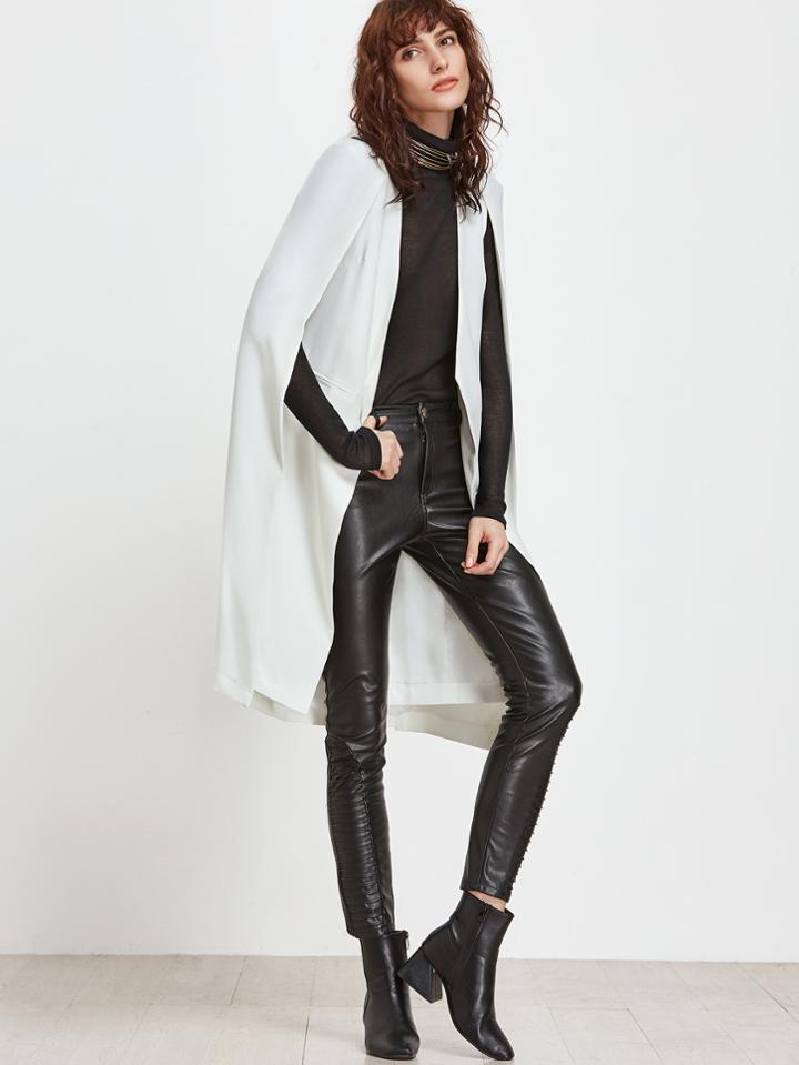 Shein Longline Open Front Cape Blazer