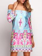Shein Bardot Paisley Print Dress