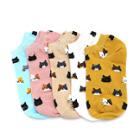 Shein Cat Print Invisible Socks 5pairs