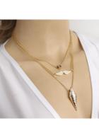 Rosewe Heart Wings And Arrows Pendant Multi Layers Necklace